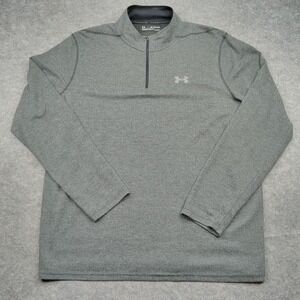 Under Armour Pullover Mens 2XL Gray Quarter Zip Threadborne HeatGear Loose‎ Fit